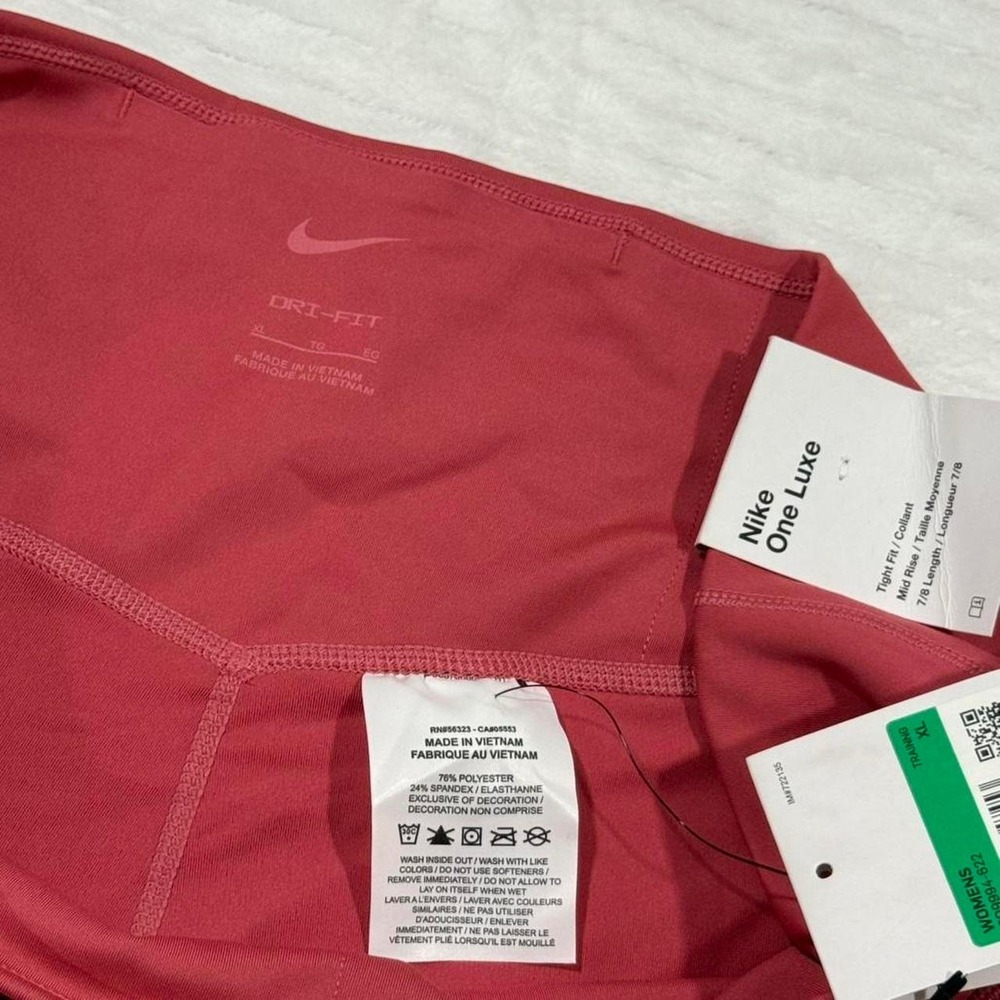 Nike One Luxe Dri-FIT Mid Rise 7/8 Leggings Rose Red BQ9994-622 Womens XL - Picture 3 of 8
